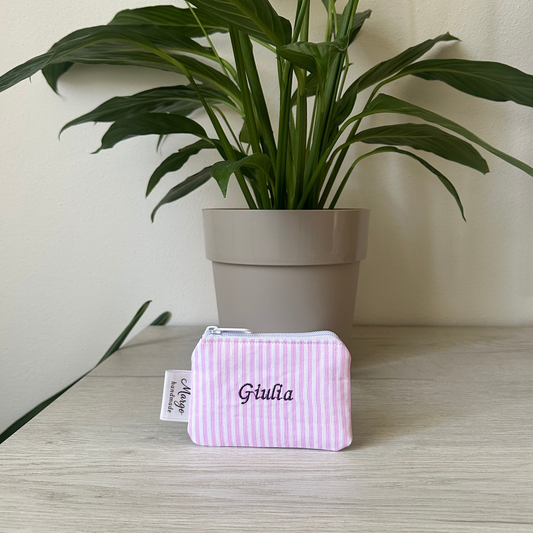 Pochette Rigata Rosa Personalizzata