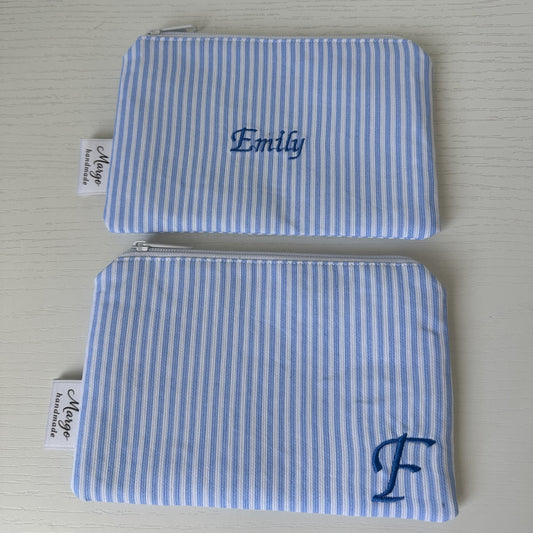 Pochette Rigata Azzurra Personalizzata