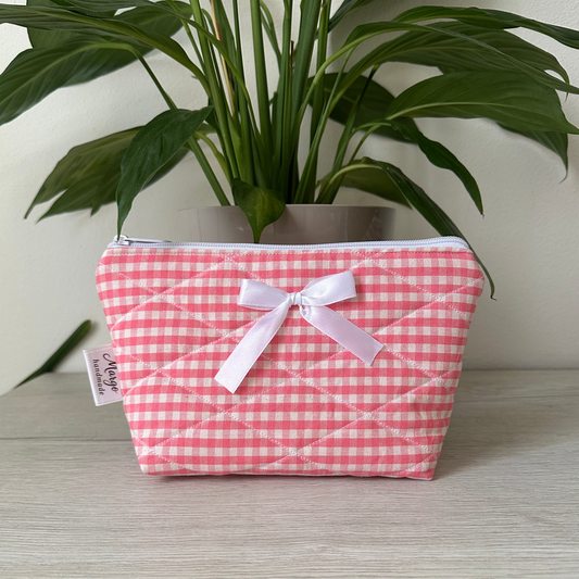 Pochette a quadretti con fiocco