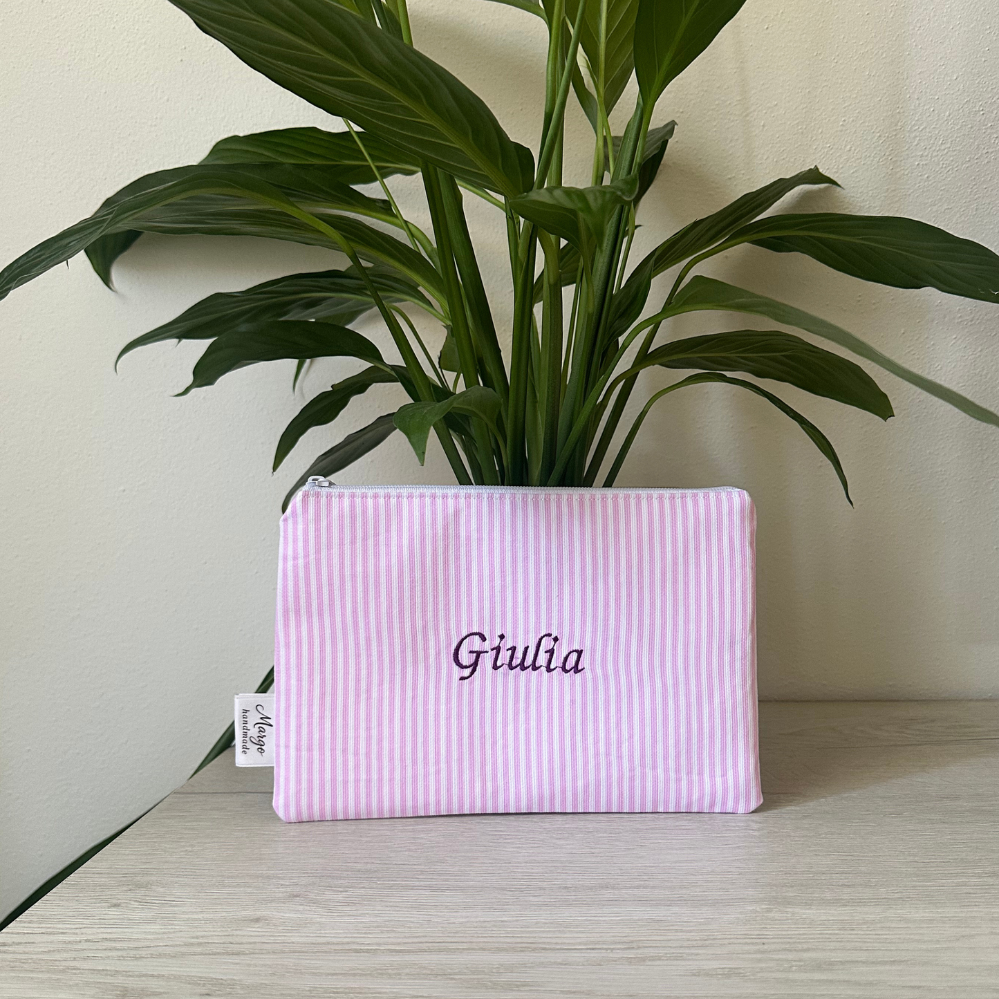 Pochette Rigata Rosa Personalizzata