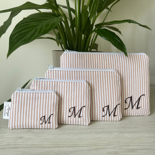 Pochette Rigata Beige Personalizzata