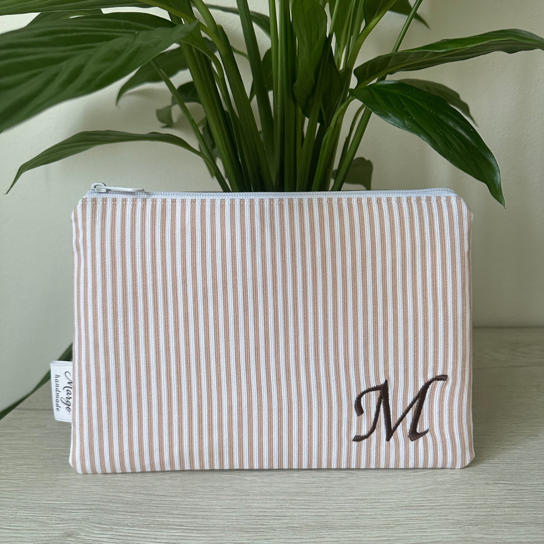 Pochette Rigata Beige Personalizzata